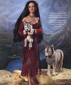 Интерьерная кукла Индианка и волки от автора Cindy McClure от Ashton-Drake