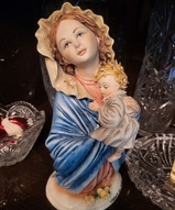 Фарфоровая статуэтка, статуэтка из Италии, фарфор Каподимонте - Фарфоровая статуэтка Дева Мария и младенец