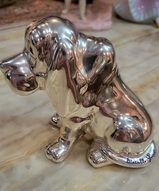 Статуэтки собак, фигурки собак, фарфоровые статуэтки собачек - Статуэтка Серебряный пёс Marcello Giorgio